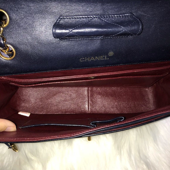 Chanel Vintage Single Flap bag Navy lambskin - Picture 5 of 15